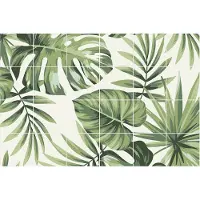 Wallfluent Tegelstickers - Tropische Bladeren In Een Arrangement Tegelfolie - Set van 24 stuks 15 x 15 cm - Groente Tegelfolie Keuken - Mozaïek Bloemen en Planten Tegelstickers WC