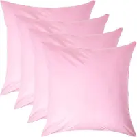 Homescapes Kussensloop 60x60 cm Set van 4 – Roze – 100% Egyptisch Perkal Katoen – 200 TC