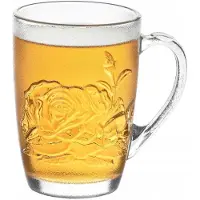 Tadar Merkloos Grote Glazen Mok 415 ml - Bloemendesign