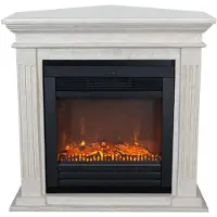 Xaralyn Elektrische haard - Cadiz-Corner ELU - wit natuursteen - 1400 Watt verwarming - met afstandsbediening - haardombouw inclusief inbouwhaard - schouw - hoekhaard