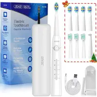 Seago Elektrische Tandenborstel - Wit - Reisetui - Wittere tanden - 8 Opzet-borstels -5 poetsmodi-Timer