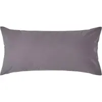 Homescapes Kussensloop 40x80 cm – Donkergrijs – 100% Egyptisch Perkal Katoen – 200 TC