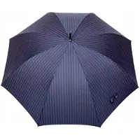 Parasol Klassieke Herenparaplu Lang, Gestreept Navy Blauw