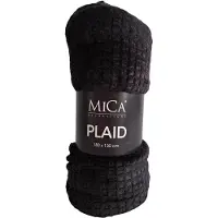 Mica Decorations Mica Joanne Fleece Plaid 180x130 cm – Zacht Woondeken – Zwart