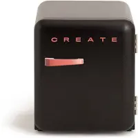 Create - Koelkast in retrostijl - Gebroken wit - Handvat Terracotta - FRIDGE RETRO 48L