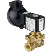 Burkert Magneetventiel G1 1/4'' NO Messing FKM 0.2-16bar/3-232psi 230VAC/DC Anti-Waterslag ATEX 6281 380496