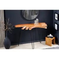 Invicta Massief houten consoletafel WILD 105 cm natuurlijke acacia haarspeldpoten boomrand - 43340