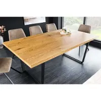 Invicta Moderne eettafel LOFT 160cm eiken design zwart metalen poten sledeonderstel Industrieel - 6538955