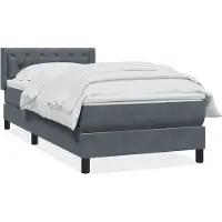 vidaXL - Boxspring - met - matras - fluweel - donkergrijs - 80x220 - cm