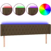 vidaXL Hoofdbord LED 183x16x78/88 cm stof donkerbruin