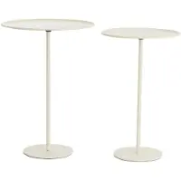 Light & Living bijzettafelset LIA in mat crème – Ø32x51+Ø38x54 cm