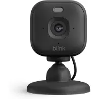 Blink Mini 2K+ set van 2, beveiligings-IP-camera, voor binnen, draadloos, voor op een tafel, zwart, kubusvormig