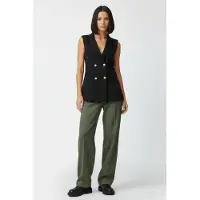 French Connection Sleek Tailored Db Waistcoat Black Maat: 6 | Gilets Outlet | Dames | Zwart