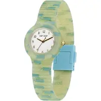 Hip Hop Analoog horloge 'Lace' hemelsblauw / pasteelgeel / wit