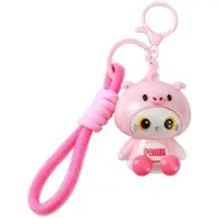 Itotal Sleutelhanger Hoodie Varkentje Keychain PIGGY Plastic and Metal 4.5x4.0x5.4cm