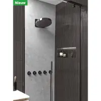 Ivy Aia Nexus Inbouw Regendoucheset 3 Stopkranen Symmetry En Halo Hoofddouche - Satin Spray Handdouche - Wandhouder - Chroom - Messing - Kranen, - Kranen, Douchekranen, Douchesets, Inbouw douchesets