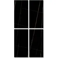 Ink Vloertegel set van 4 tegels met doorlopende vormgeving 60x120 lauren black matt