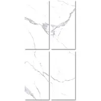 Ink Tegel 60 x 120 cm - Statuario - Keramiek - Rechthoekig - 4 stuks - 2,88 m2 - Marmerlook - Wandtegels - Tegels - 0210283