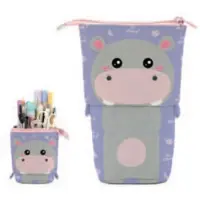 Itotal Pop-up Pecil Case HIPPO nijlpaard etui voor school, uitbreidbaar 13.5x6.0x19.0cm