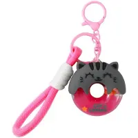 Itotal Sleutelhanger Donuts Grijze Kat Keychain Donuts GREY CAT Plastic and Metal 5.0x5.2x1.8cm