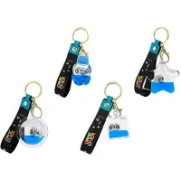 Itotal Set van 4 Sleutelhanger Liquid LET’S PLAY Keychain Plastic 3.3x2.9x5cm