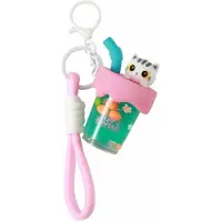 I-Total Sleutelhanger Bubble Tea Witte Kat Keychain WHITE CAT Plastic and Metal 4.0x4.0x7.0cm