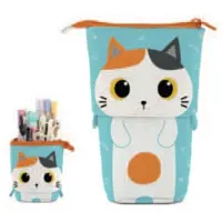 Itotal Pop-up Pecil Case ORANGE CAT Oranje Kat etui voor school, uitbreidbaar 13.5x6.0x19.0cm