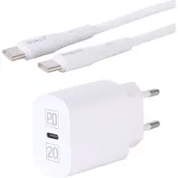 Ntech USB C Adapter 20W snellader met USB C kabel (1m)