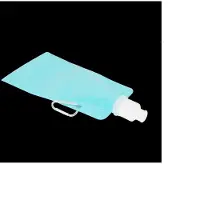 Shopsahopsa Opvouwbare waterfles - Kleur: Aqua - Met Karabijnhaak - Clip aan je broek - Handig op Festivals - Altijd een slok bij je - Met Zuigdop - Afmeting: 21,5 x 11 cm - Inhoud: 450ml