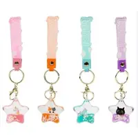 Itotal Set van 4 Sleutelhanger Liquid Ster Keychain Star Plastic 3.3x2.9x5cm