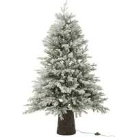 J-Line kerstboom 600 Led Houten Basis - kunststof - groen
