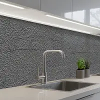 KitchenYeah Keuken achterwand 150x80 cm - Spatscherm zelfklevend Grijs - Muur - Scheuren - Muurbeschermer - Spatwand fornuis