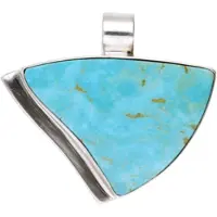 MOOYE ® - Collectie Zilveren Turkoois Turquoise edelsteen driehoek groot - 2 kettinghanger