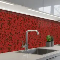 KitchenYeah Keuken achterwand 300x60 cm - Spatscherm zelfklevend Roest - Rood - Vlekken - Muurbeschermer - Spatwand fornuis