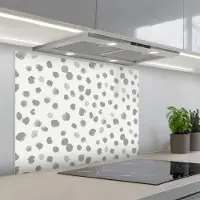 KitchenYeah Spatscherm 80x60 cm - Zelfklevende achterwand Vlekken - Grijs - Patroon - Aquarel - Keuken muurbeschermer - Spatwand fornuis