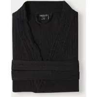 Fresh & Co Badjas Mousseline Katoen - Zwart L/XL