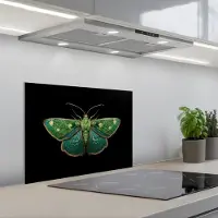 KitchenYeah Spatscherm 60x45 cm - Zelfklevende achterwand Mot - Levendig - Groen - Keuken muurbeschermer - Spatwand fornuis