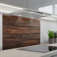 KitchenYeah Spatscherm 90x60 cm - Zelfklevende achterwand Houten plankpatroon - Warmte - Natuurlijk - Keuken muurbeschermer - Spatwand fornuis