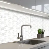 KitchenYeah Keuken achterwand 250x60 cm - Spatscherm zelfklevend Grafisch - Patroon - Modern - Muurbeschermer - Spatwand fornuis