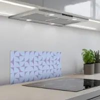 KitchenYeah Spatscherm 70x30 cm - Zelfklevende achterwand Blokken - Blauw - Paars - Patroon - Keuken muurbeschermer - Spatwand fornuis