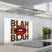 KitchenYeah Spatscherm 70x50 cm - Zelfklevende achterwand Lip - Rood - Quote - Keuken muurbeschermer - Spatwand fornuis