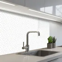 KitchenYeah Keuken achterwand 80x60 cm - Spatscherm zelfklevend Grafisch - Patroon - Modern - Tegels - Muurbeschermer - Spatwand fornuis