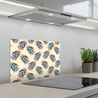 KitchenYeah Spatscherm 60x40 cm - Zelfklevende achterwand Retro - Disco - Bloemen - Discobal - Keuken muurbeschermer - Spatwand fornuis