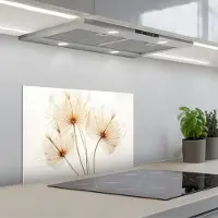 KitchenYeah Spatscherm 60x40 cm - Zelfklevende achterwand Zonlicht - Paardenbloemen - Natuur - Botanisch - Keuken muurbeschermer - Spatwand fornuis