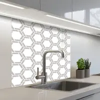 KitchenYeah Keuken achterwand 80x80 cm - Spatscherm zelfklevend Grafisch - Patroon - Modern - Muurbeschermer - Spatwand fornuis