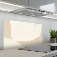 KitchenYeah Spatscherm 100x50 cm - Zelfklevende achterwand Beige - Abstract - Modern - Keuken muurbeschermer - Spatwand fornuis
