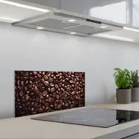KitchenYeah Spatscherm 60x30 cm - Zelfklevende achterwand Bonen - Close-up - Donkerbruin - Keuken muurbeschermer - Spatwand fornuis