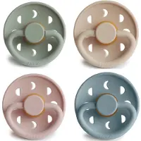 Frigg Moon Fopspeen set 4 stuks - Sage - Croissant - Blush - Stone Blue - 0-6 maand maat 1