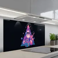 KitchenYeah Spatscherm 120x60 cm - Zelfklevende achterwand Retro - Kerstman - Rendieren - Kerstboom - Keuken muurbeschermer - Spatwand fornuis