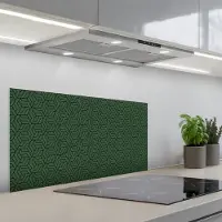 KitchenYeah Spatscherm 90x45 cm - Zelfklevende achterwand Donkergroen - Patroon - Lijnen - Zwart - Keuken muurbeschermer - Spatwand fornuis